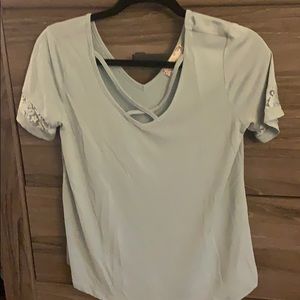 Pink Rose Light Blue Top